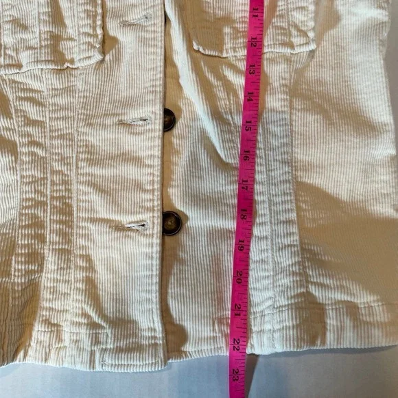 Kut From The Kloth Cream Corduroy Button Up Jacket Women Size M layering piece - Picture 6 of 7